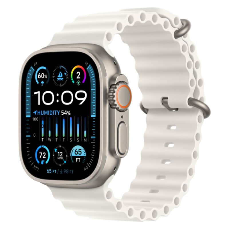 Watch Ultra 2023 GPS + Cellular, 49 мм корпус из титана, ремешок Ocean белого цвета