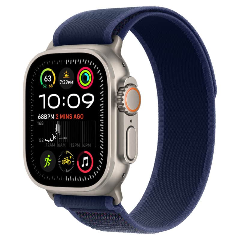 Watch Ultra 2024 GPS + Cellular, 49 мм корпус из титана, ремешок Trail синего цвета